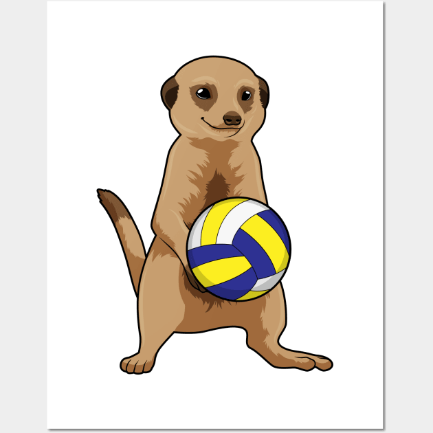 Meerkat with Volleyball Wall Art by Markus Schnabel